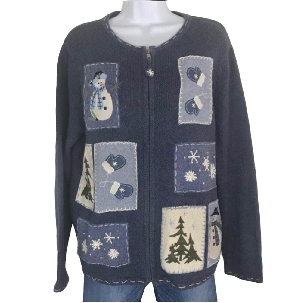 Croft & Barrow Snowman Ugly Christmas Sweater M